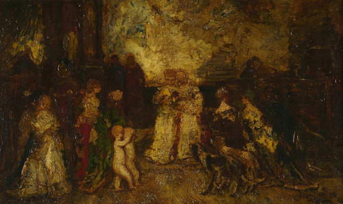 Garden Party Poster Print by Adolphe Monticelli