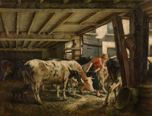 Leaving the Stable Poster Print by Jan Stobbaerts