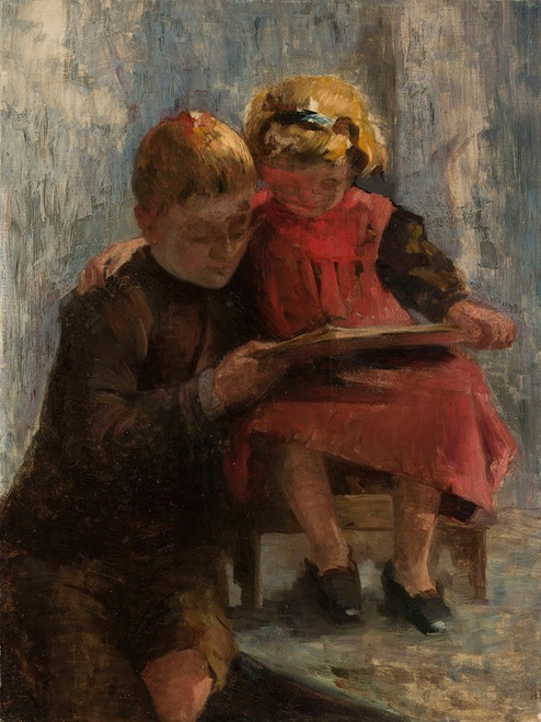 Study of two children Poster Print by Julius Scholtz