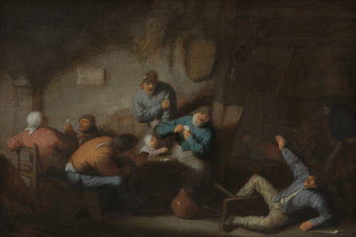 Tavern Scene Poster Print by Adriaen van Ostade