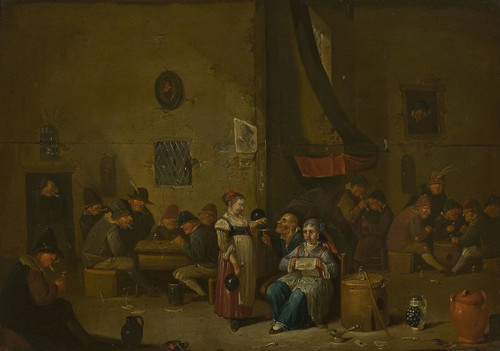 Genre scene in a tavern Poster Print by Hubert van Ravesteyn