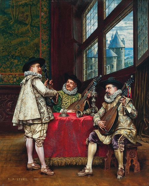 La serenade  Poster Print by Adolphe-Alexandre Lesrel