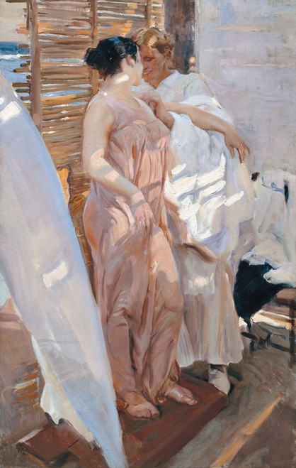 The Pink Robe. After the Bath  Poster Print by Joaqu‚îú¬°n Sorolla