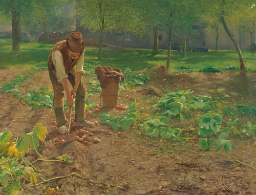 The Potato Harvest  Poster Print by Josef Kinzel