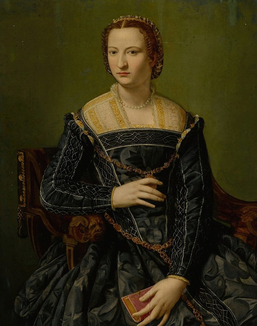 Portrait of a lady in black Poster Print by Alessandro Allori