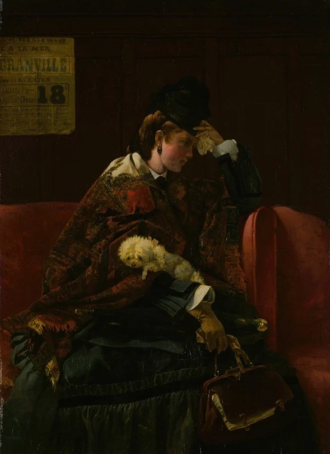 At the Railway Station  Poster Print by Alfred Stevens