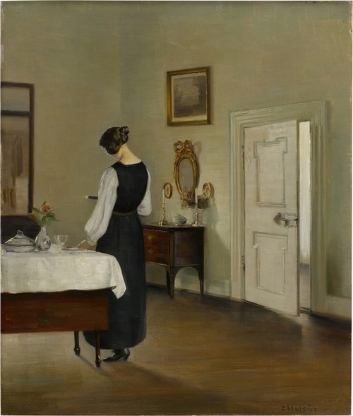 In the dining room Poster Print by Carl Hols‚îú‚ïïe