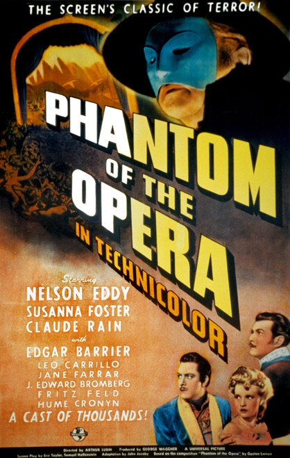 Phantom Of The Opera Claude Rains Nelson Eddy Susanna Foster 1943 Movie Poster Masterprint - Item # VAREVCMSDPHOFEC003H