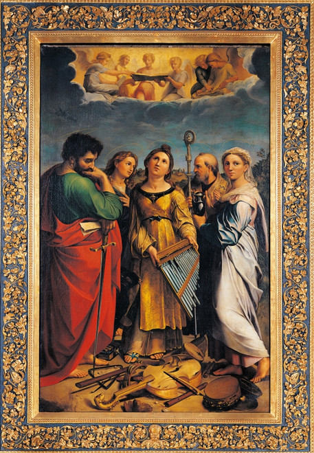 St Cecilia With Sts Paul Poster Print