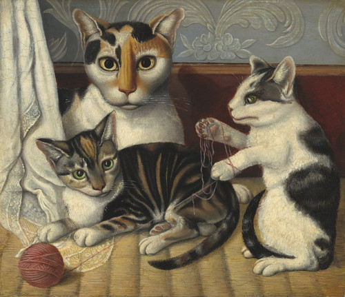 Cat And Kittens Poster Print