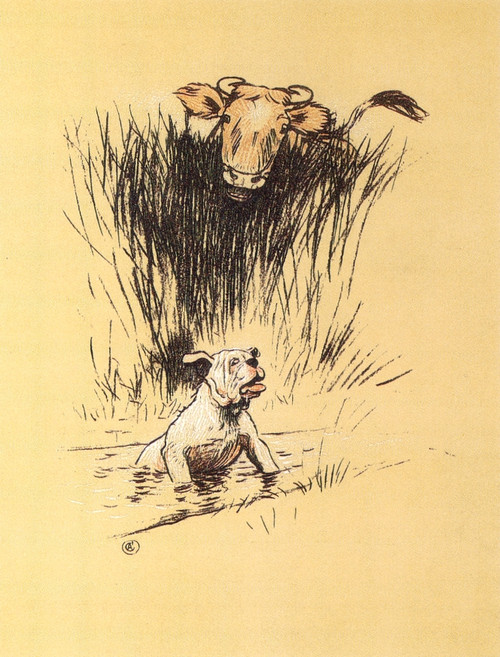 A Gay Dog 1905 Feeling sheepish Poster Print by  Cecil Aldin
