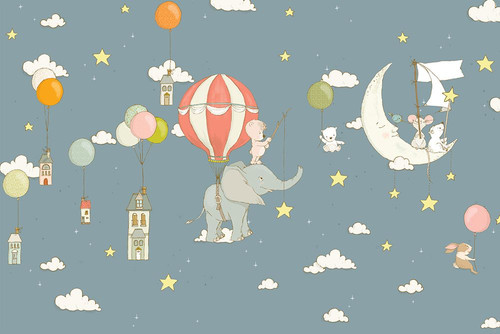 Elephant Dream _Nightblue Poster Print - Sue Skellern