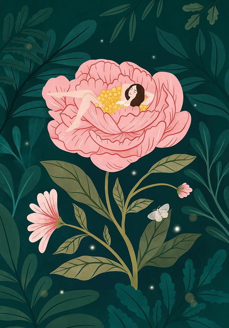Peony Girl Poster Print - Petra Holikova