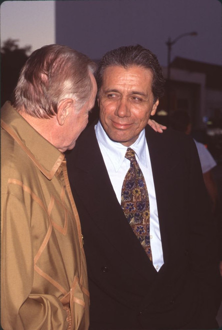 Jack Lemmon In Brown Jacket With Edward James Olmos At 12 Angry Men Premiere Photo Print