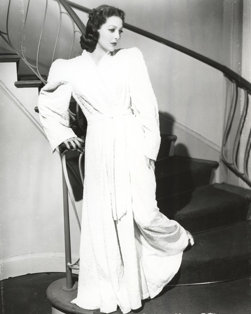Loretta Young Old Long White Dress Photo Print - Item # VARCEL710085