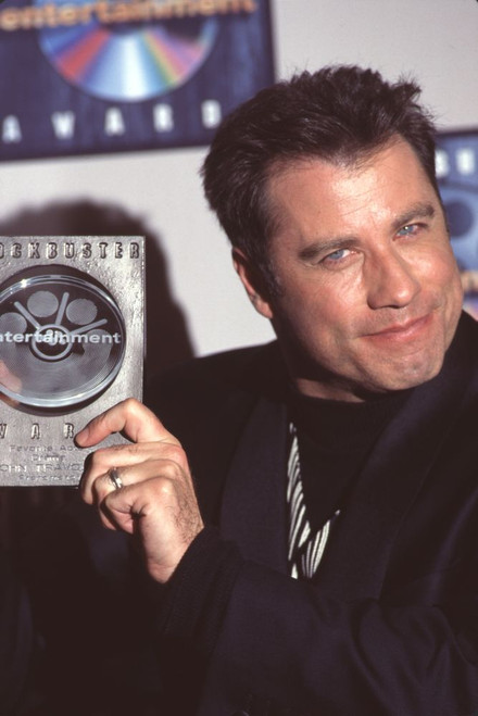 John Travolta Close Up Holding Blockbuster Award Photo Print - Item # CPA3124