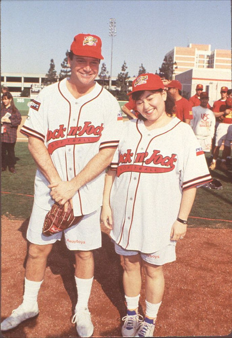 Tom Arnold And Roseanne Barr In Rock N' Jock Baseball Jerseys Photo Print - Item # CPA3583