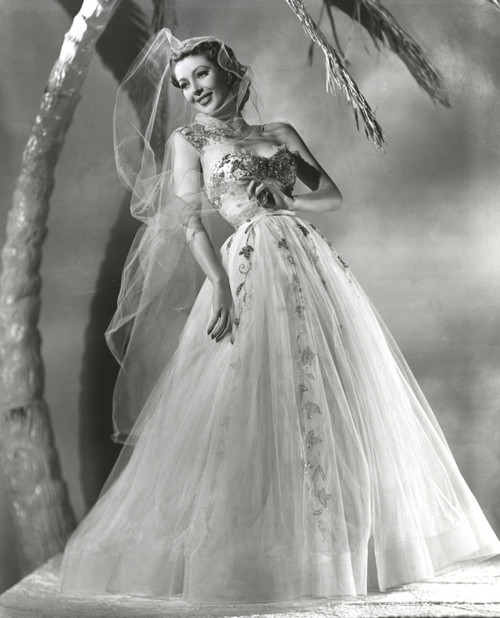 Loretta Young White Long Wedding Dress Photo Print - Item # VARCEL710068