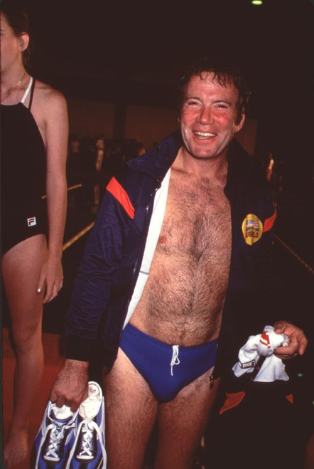 William Shatner In Speedo And Windbreaker Photo Print