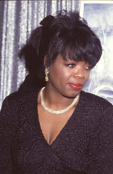 Oprah Winfrey Close Up In Black Ripple Top With Gold Necklace Photo Print - Item # CPA3789