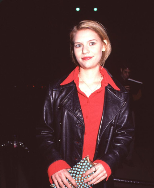 Claire Danes In Red Button Down With Black Leather Jacket Photo Print - Item # CPA4428