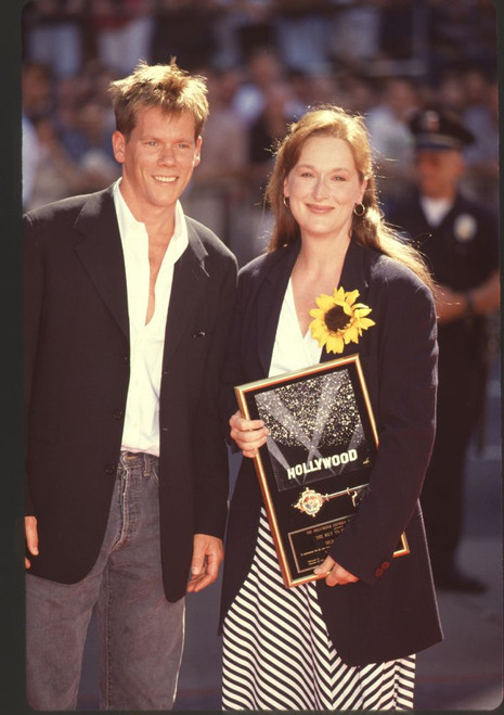 Kevin Bacon & Meryl Streep At Meryl Streep'S Hand And Footprint Ceremony Photo Print - Item # CPA3253