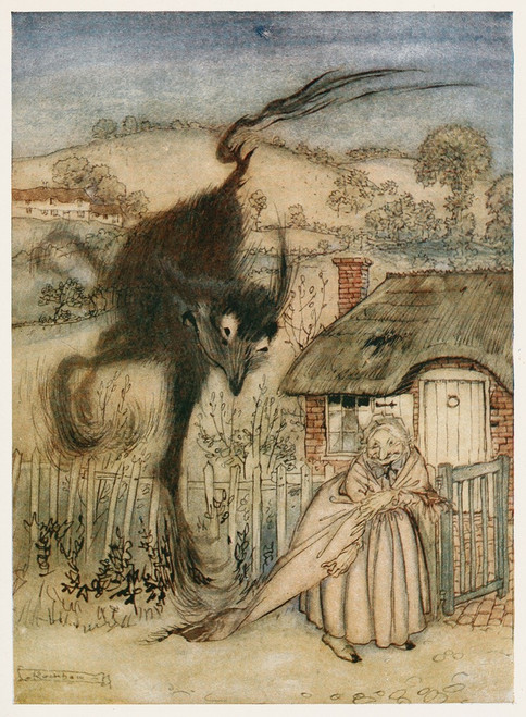 ‚ÄòWell!‚Äô she chuckled, ‚ÄòI am in luck!‚Äô  Poster Print by Arthur Rackham