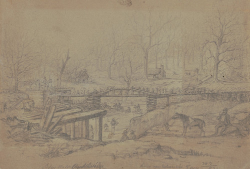 Creek near Columbia, Tennessee, March 20, 1862  Poster Print by Adolph Metzner