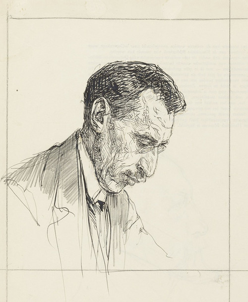 Portret van P. Visser, profiel naar rechts  Poster Print by Jan Veth
