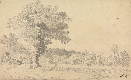 Landscape with Deer Poster Print by Sawrey Gilpin