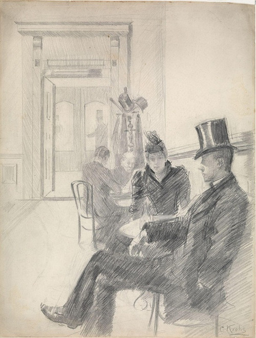 Thorolf Holmboe og frue p√É¬• Grand Caf√É¬©  Poster Print by Christian Krohg