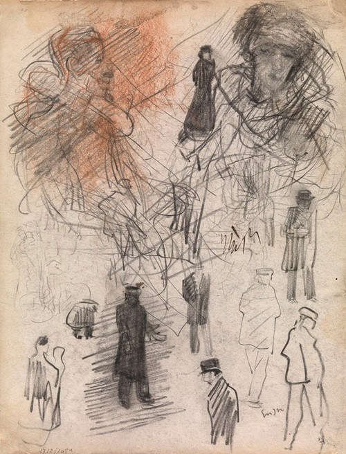 Silhouettes and Heads  Poster Print by James Ensor