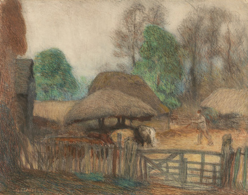The farmyard  Poster Print by Sir George Clausen