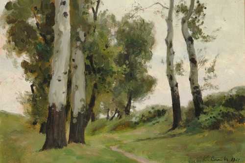 A Path between the Birch Trees  Poster Print by Konstantin Andreevich Somov
