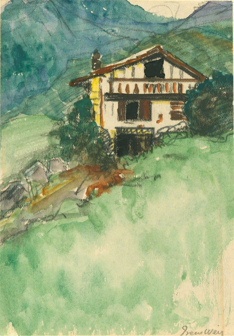 A Basque House, The Pyrenees  Poster Print by Irene Weir