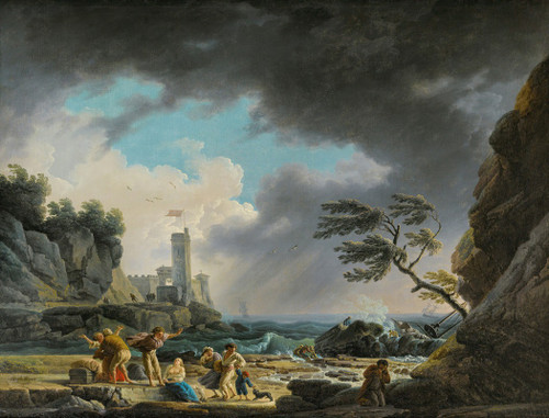 A Storm Near A Rocky Coast  Poster Print by Claude-Joseph Vernet