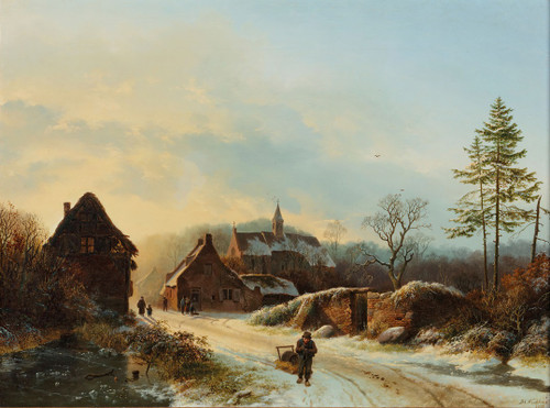 A winter√¢‚Ç¨‚Ñ¢s day Poster Print by Barend Cornelis Koekkoek