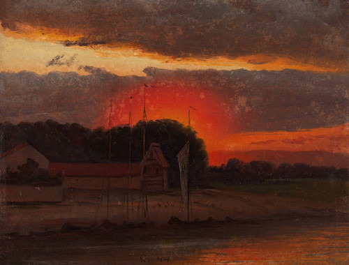 The Elbe in Sunset  Poster Print by Knud Baade