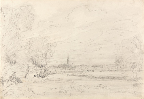 Salisbury Cathedral From the Meadows  Poster Print by John Constable