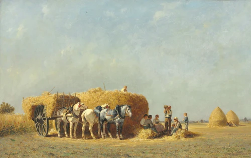The Noonday Meal Poster Print by Jules-Jacques Veyrassat