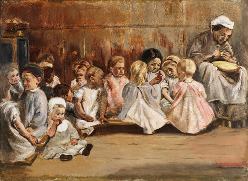 Kleinkinderschule  Poster Print by Max Liebermann