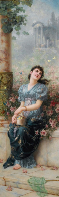 Catching Butterflies Poster Print by Emile Eisman-Semenowsky