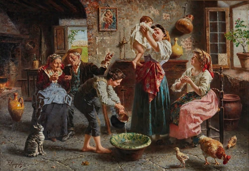 The BabyŒì√á√ñs Bath Poster Print by Eugenio Zampighi