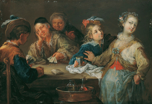 Kartenspieler   Poster Print by Johann Georg Platzer