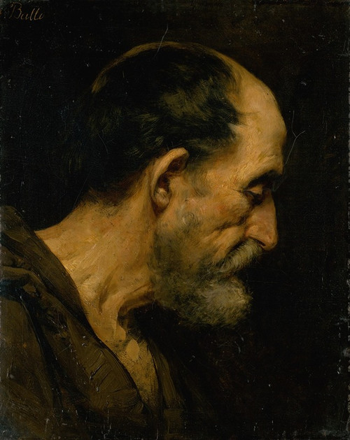 Head Study Of An Old Man Eduard Ballo  Poster Print by Eduard Ballo