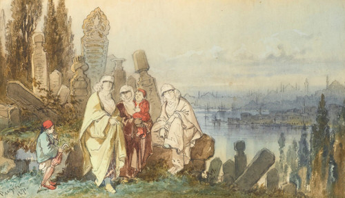 On The Shores Of The Golden Horn  Poster Print by Amadeo Preziosi