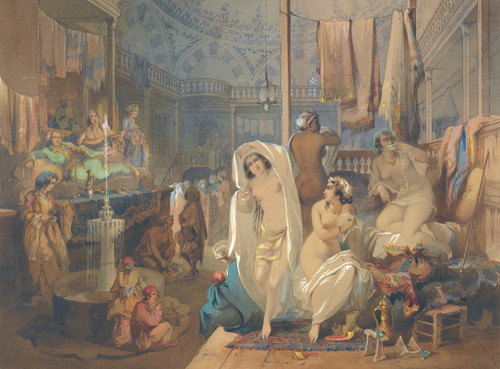 In The Hammam  Poster Print by Amadeo Preziosi