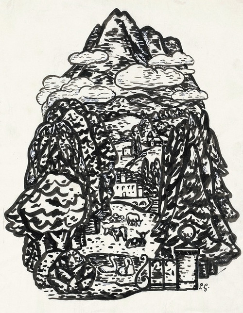 Berglandschap  Poster Print by Leo Gestel