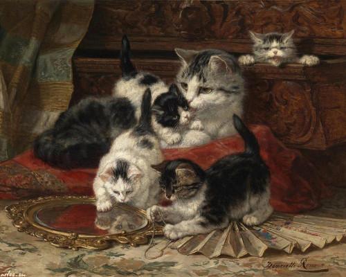 Playful Kittens Poster Print by  Henriette Ronner-Knip - Item # VARPPHPDA69188