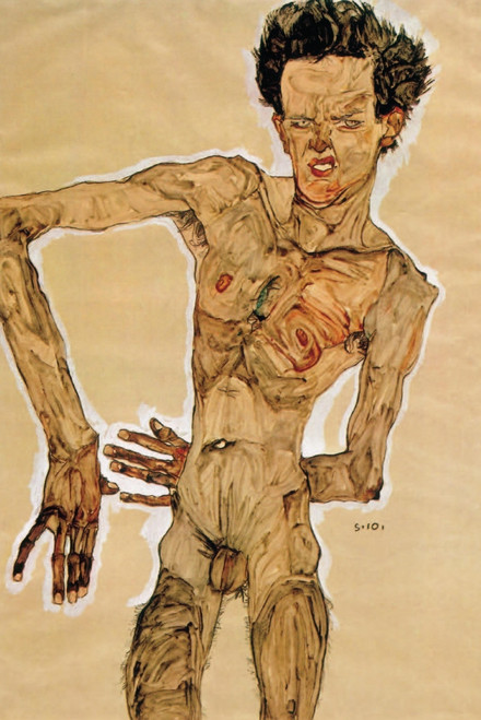 Nude Self-portrait grimacing 1910 Poster Print by  Egon Schiele